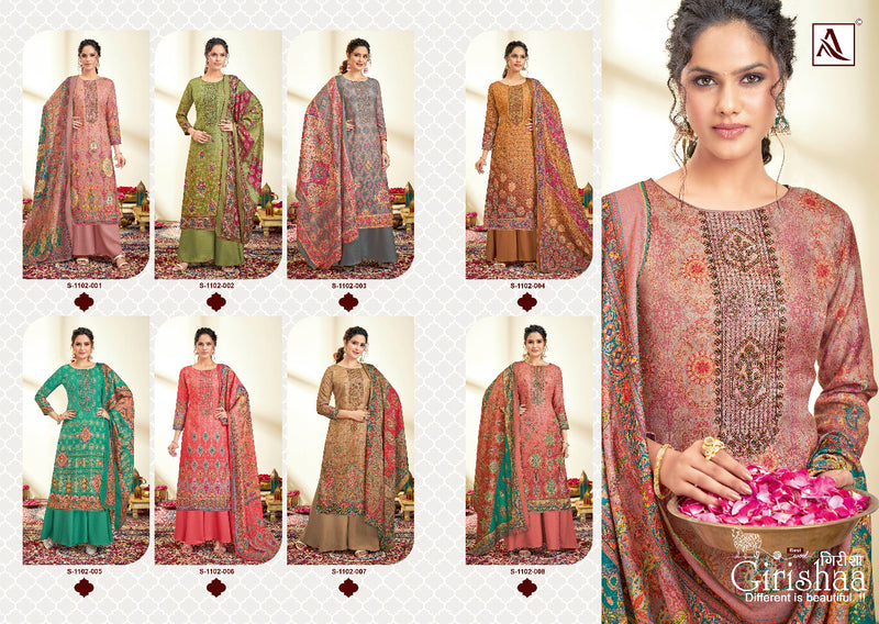 Alok Suit Girishaa Pashmina Digital Print With Embroidery Work Stylish Designer Festive Wear Salwar Kameez