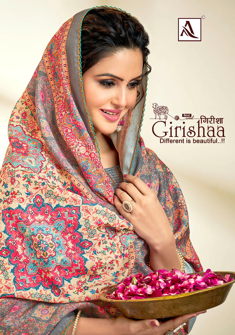 Alok Suit Girishaa Pashmina Digital Print With Embroidery Work Stylish Designer Festive Wear Salwar Kameez