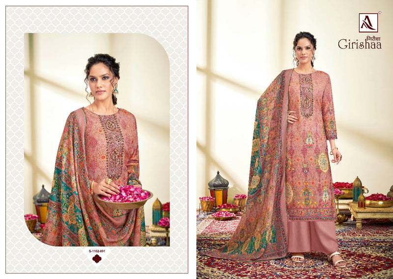 Alok Suit Girishaa Pashmina Digital Print With Embroidery Work Stylish Designer Festive Wear Salwar Kameez