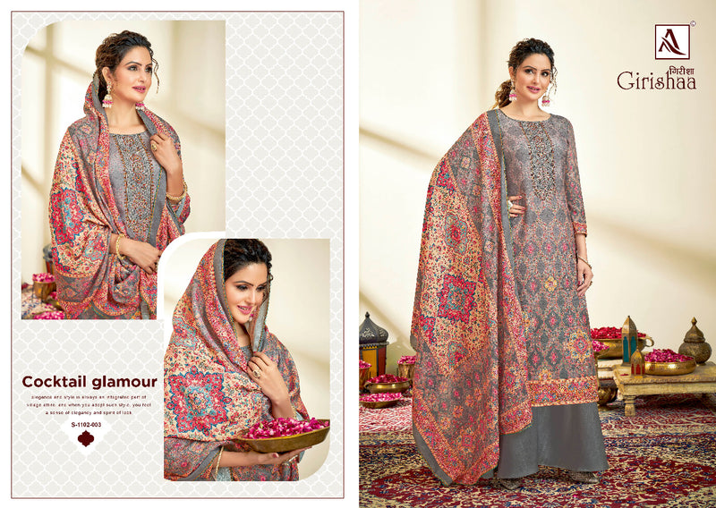 Alok Suit Girishaa Pashmina Digital Print With Embroidery Work Stylish Designer Festive Wear Salwar Kameez