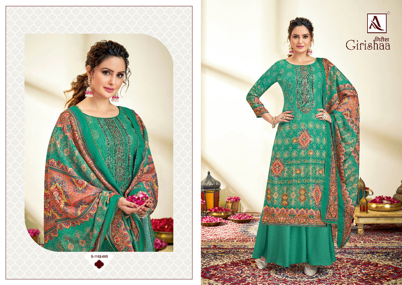 Alok Suit Girishaa Pashmina Digital Print With Embroidery Work Stylish Designer Festive Wear Salwar Kameez