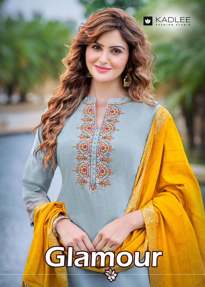 Kadlee Fashion Glamour Viscose Silk With Fancy Work Stylish Designer Casual Kurti