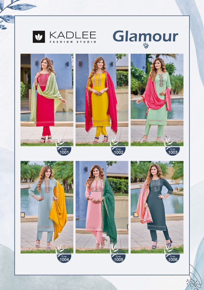 Kadlee Fashion Glamour Viscose Silk With Fancy Work Stylish Designer Casual Kurti