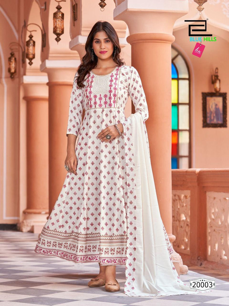 Blue Hills Glamour Vol 20 Rayon With Fancy Anarkali Long Gown Stylish Designer Kurti