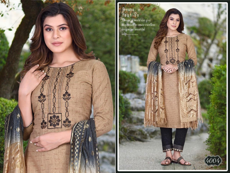 MF Glamy Vol 1 Rayon Fancy Office Wear Kurtis With Bottom & Dupatta