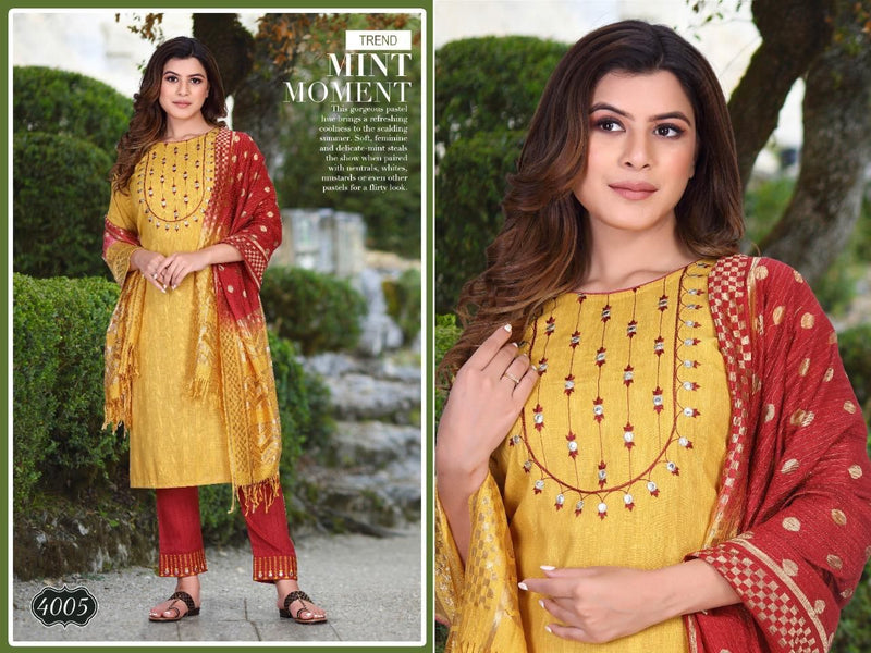 MF Glamy Vol 1 Rayon Fancy Office Wear Kurtis With Bottom & Dupatta