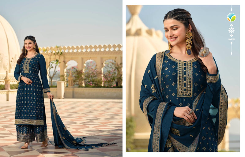 Vinay Fashion Kaseesh Glazze Dola Jacquard Heavy Designer  Party Wear Salwar Suits