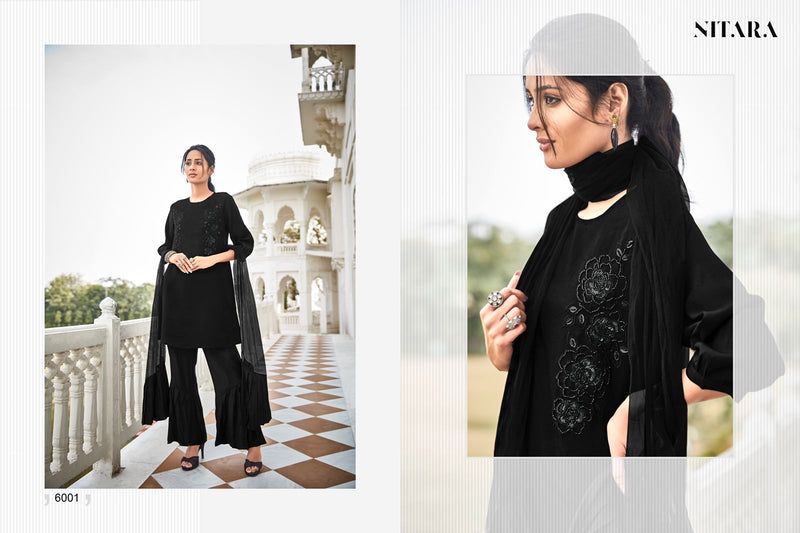 Nitara Glory Viscose Silk Heavy Modern Designer Party Wear Kurtis With Bottom & Dupatta