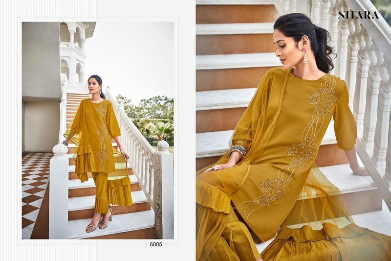 Nitara Glory Viscose Silk Heavy Modern Designer Party Wear Kurtis With Bottom & Dupatta
