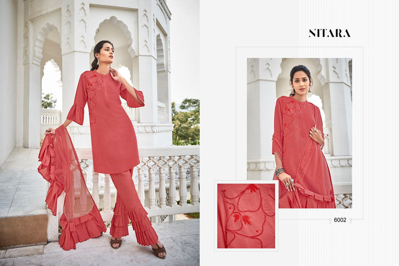Nitara Glory Viscose Silk Heavy Modern Designer Party Wear Kurtis With Bottom & Dupatta