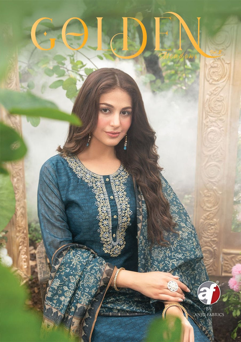 Anju Fabs Golden Meadows Vol 2 Silk With Fancy Embroidery Work Stylish Attractive Look Party Wear Kurti