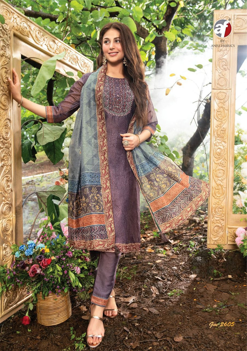 Anju Fabs Golden Meadows Vol 2 Silk With Fancy Embroidery Work Stylish Attractive Look Party Wear Kurti