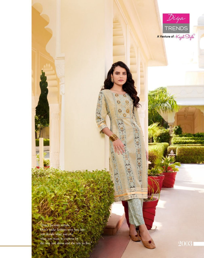 Diya Trends Goldy Vol 2 Chanderi Printed With Heavy Embroidery Work Stylish Designer Casual Wear Kurti