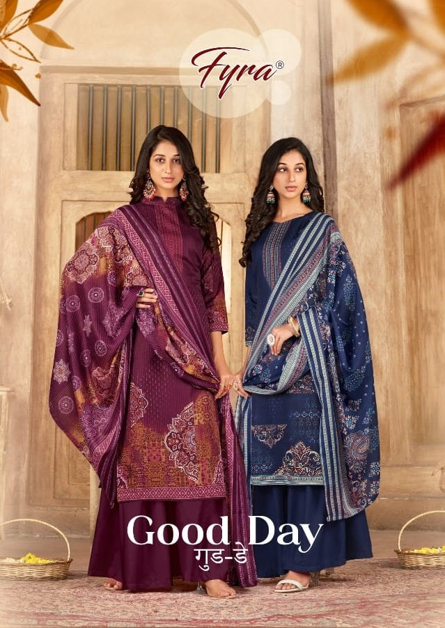 Fyra Good Day Pure Cotton With Beautiful Work Stylish Designer Fancy Salwar Kameez