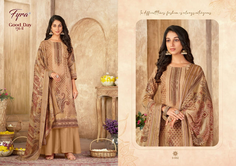 Fyra Good Day Pure Cotton With Beautiful Work Stylish Designer Fancy Salwar Kameez