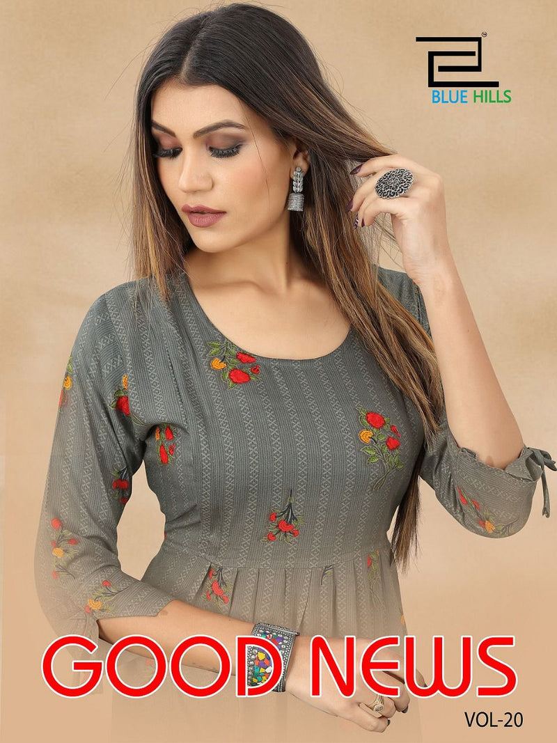 Blue Hills Good News Vol 20 Rayon With Printed Work Stylish Designer Casual Wear fancy Kurti