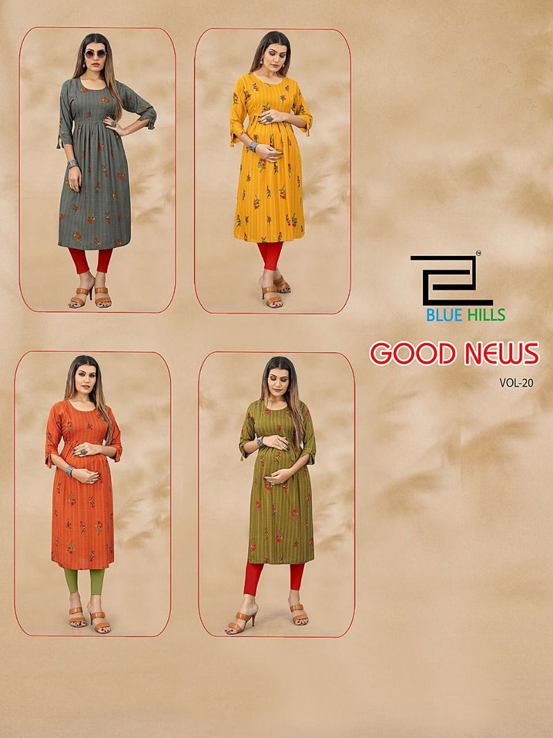 Blue Hills Good News Vol 20 Rayon With Printed Work Stylish Designer Casual Wear fancy Kurti