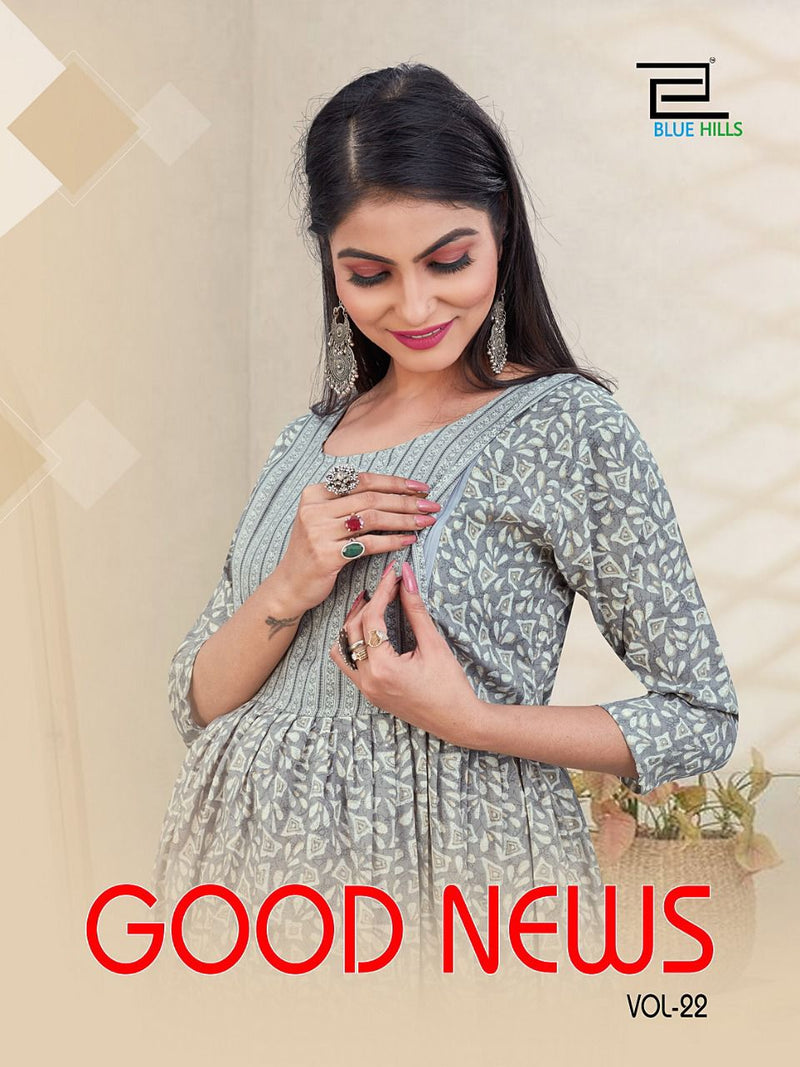 Blue Hills Good News Vol 22 Fancy With Printed Work Stylish Designer Fancy Kurti