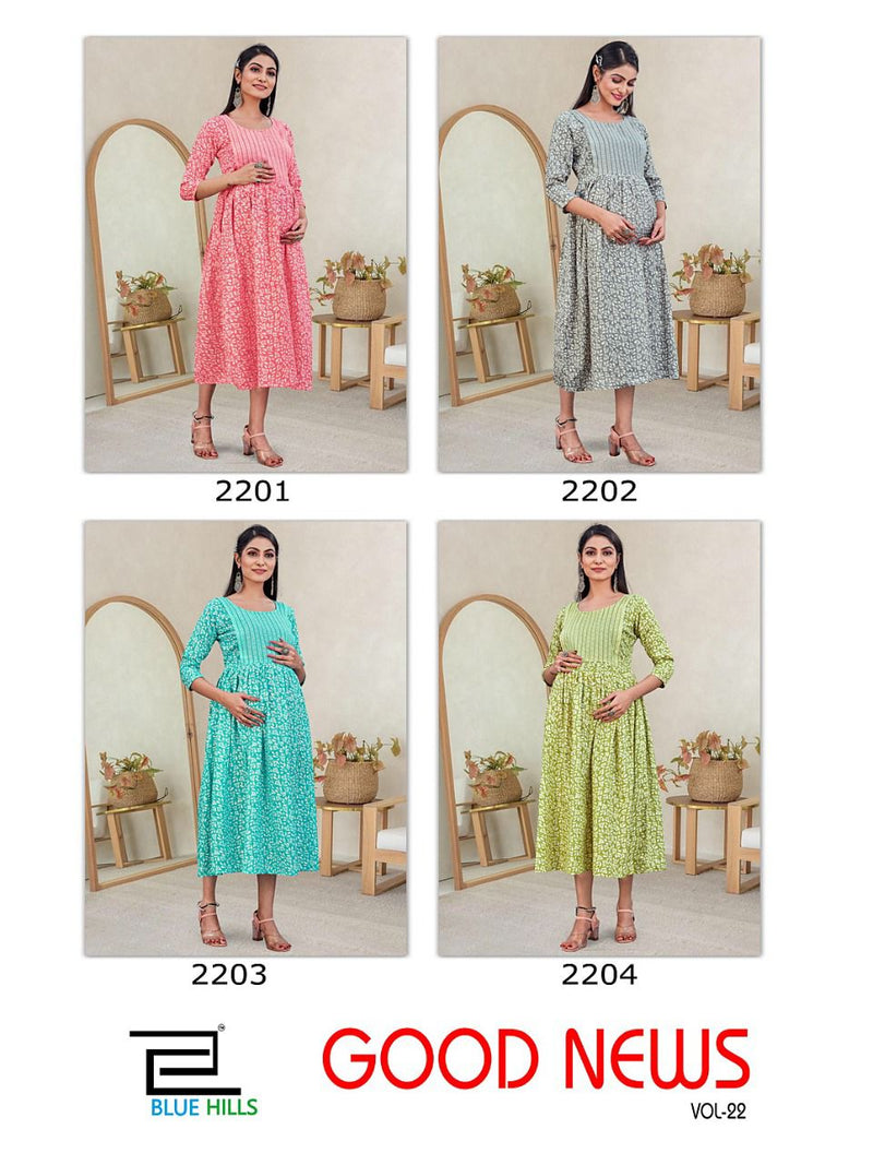 Blue Hills Good News Vol 22 Fancy With Printed Work Stylish Designer Fancy Kurti
