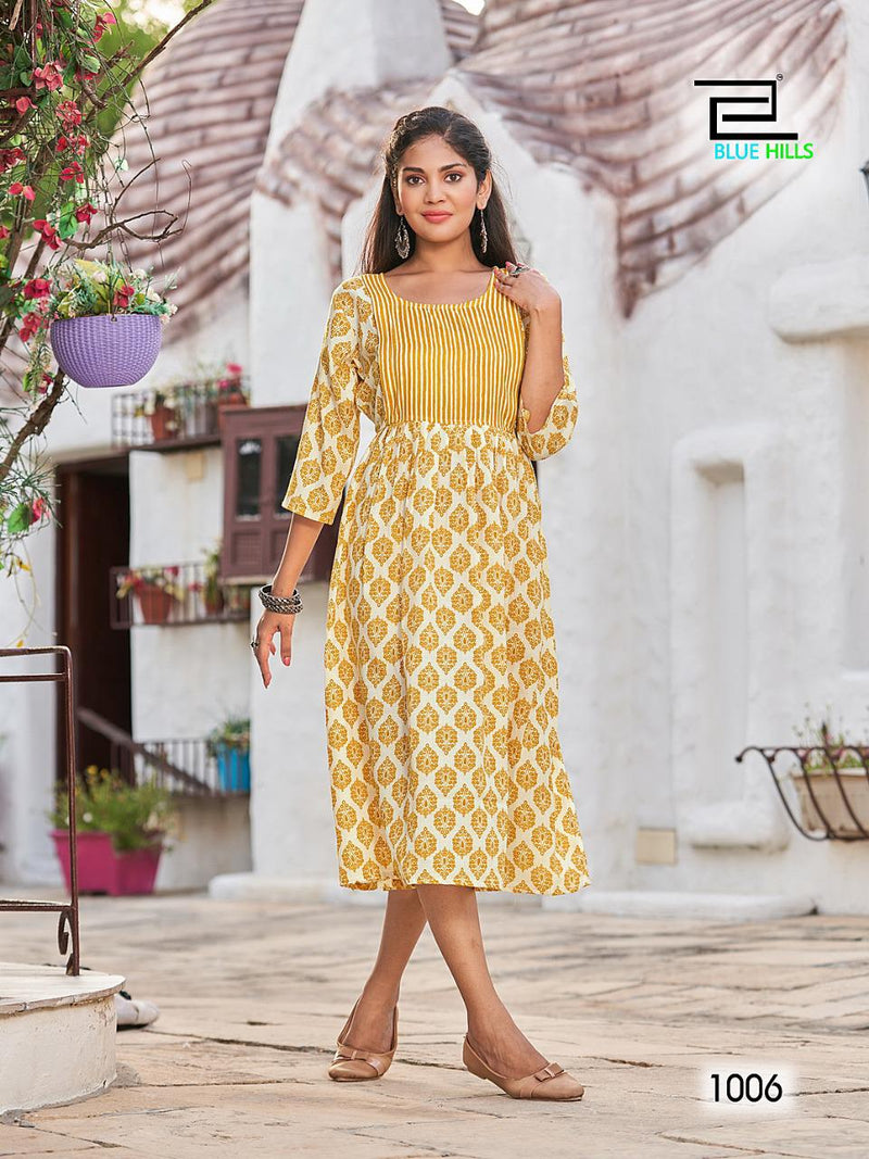 Blue Hills Goodnews Special Edition Capsule Printed Work Stylish Designer Beautiful Kurti