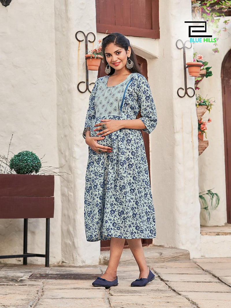 Blue Hills Goodnews Special Edition Capsule Printed Work Stylish Designer Beautiful Kurti
