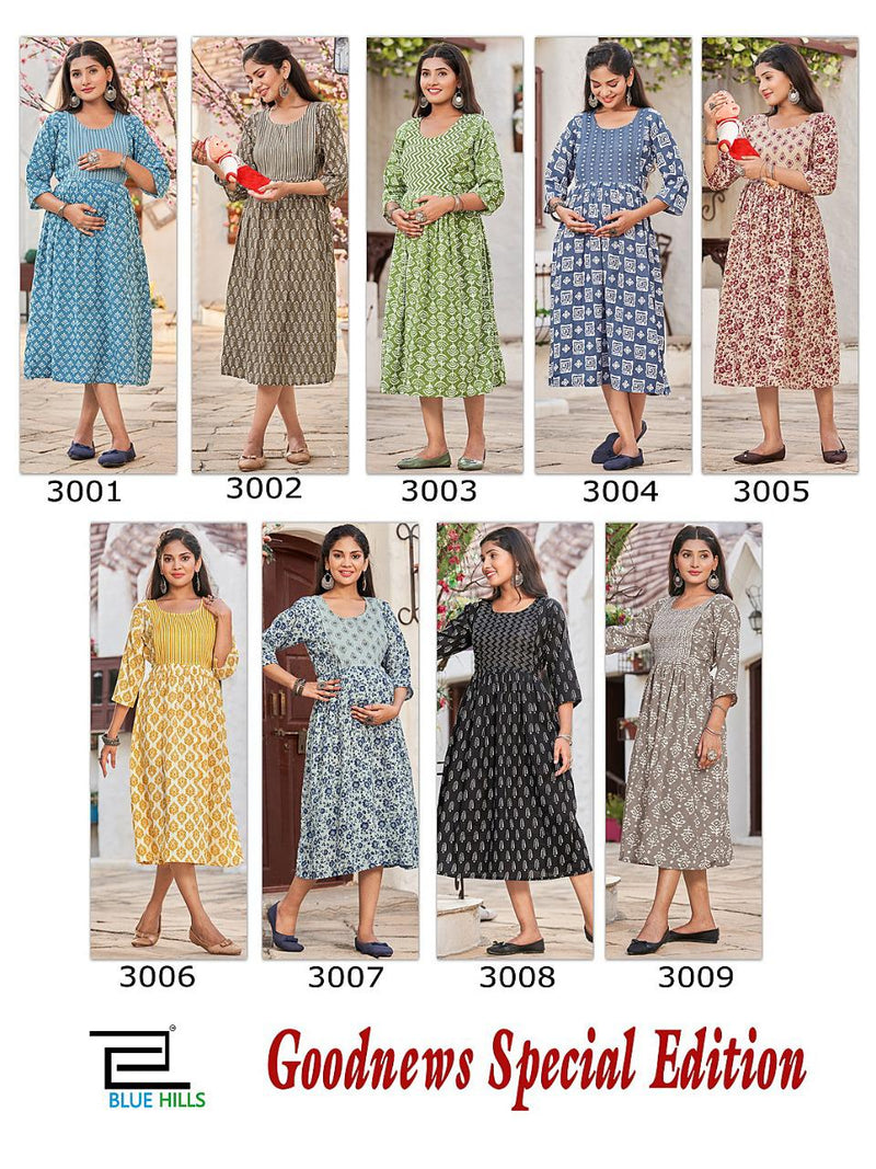 Blue Hills Goodnews Special Edition Capsule Printed Work Stylish Designer Beautiful Kurti