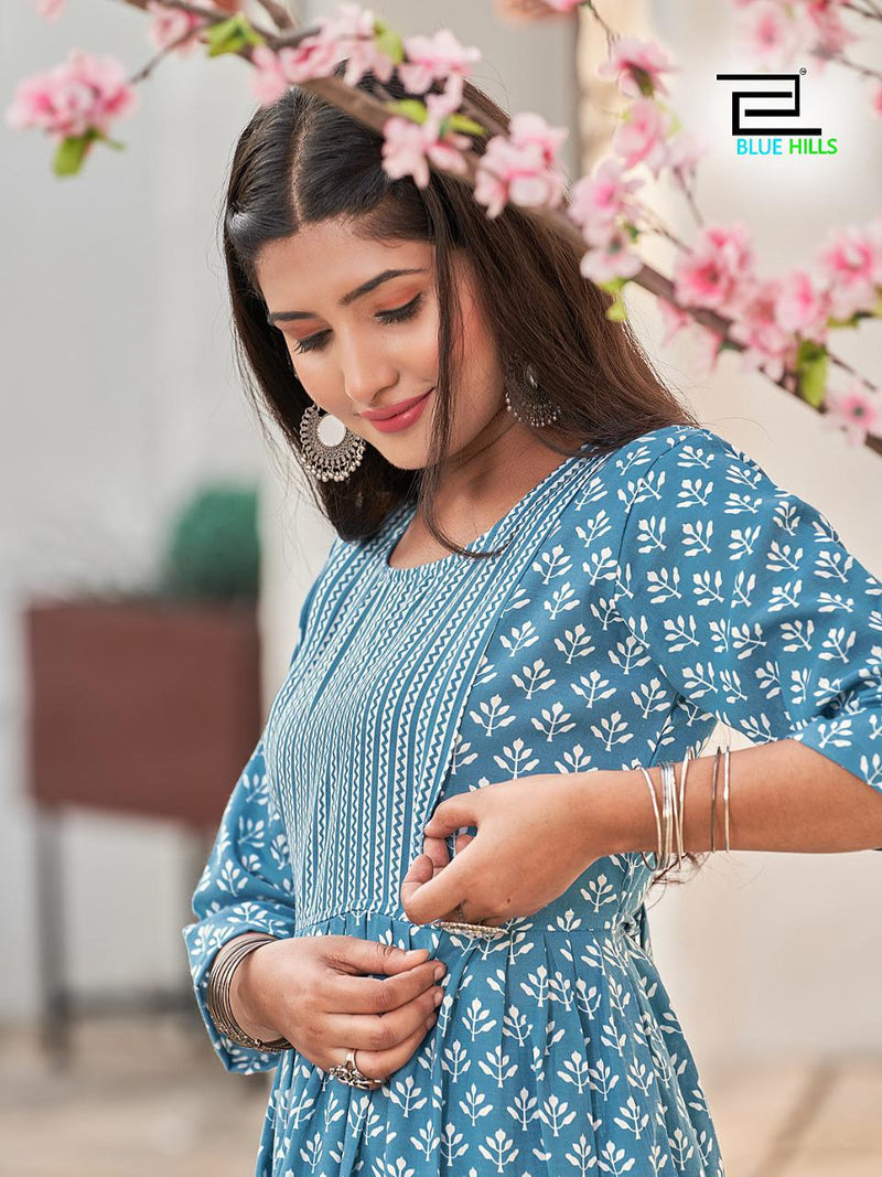 Blue Hills Goodnews Special Edition Capsule Printed Work Stylish Designer Beautiful Kurti