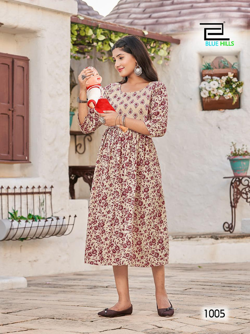 Blue Hills Goodnews Special Edition Capsule Printed Work Stylish Designer Beautiful Kurti