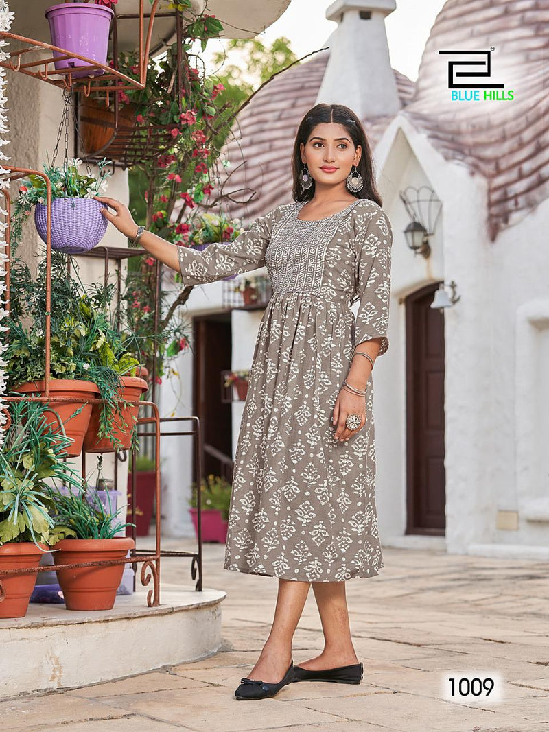 Blue Hills Goodnews Special Edition Capsule Printed Work Stylish Designer Beautiful Kurti