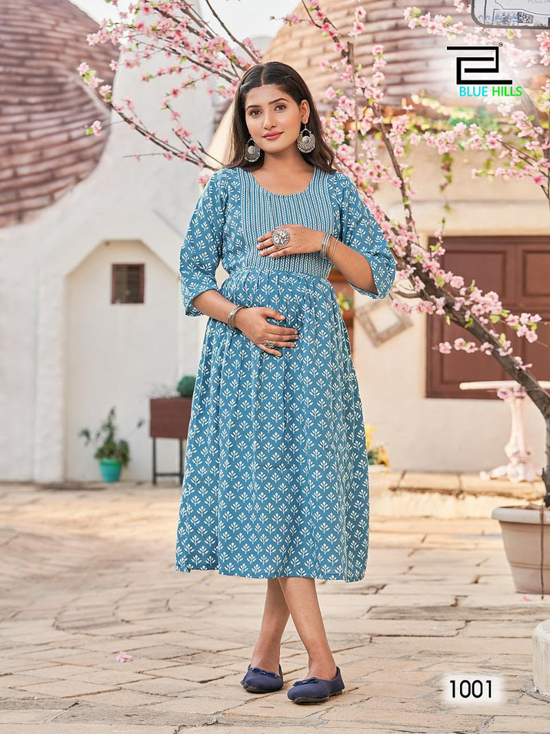 Blue Hills Goodnews Special Edition Capsule Printed Work Stylish Designer Beautiful Kurti