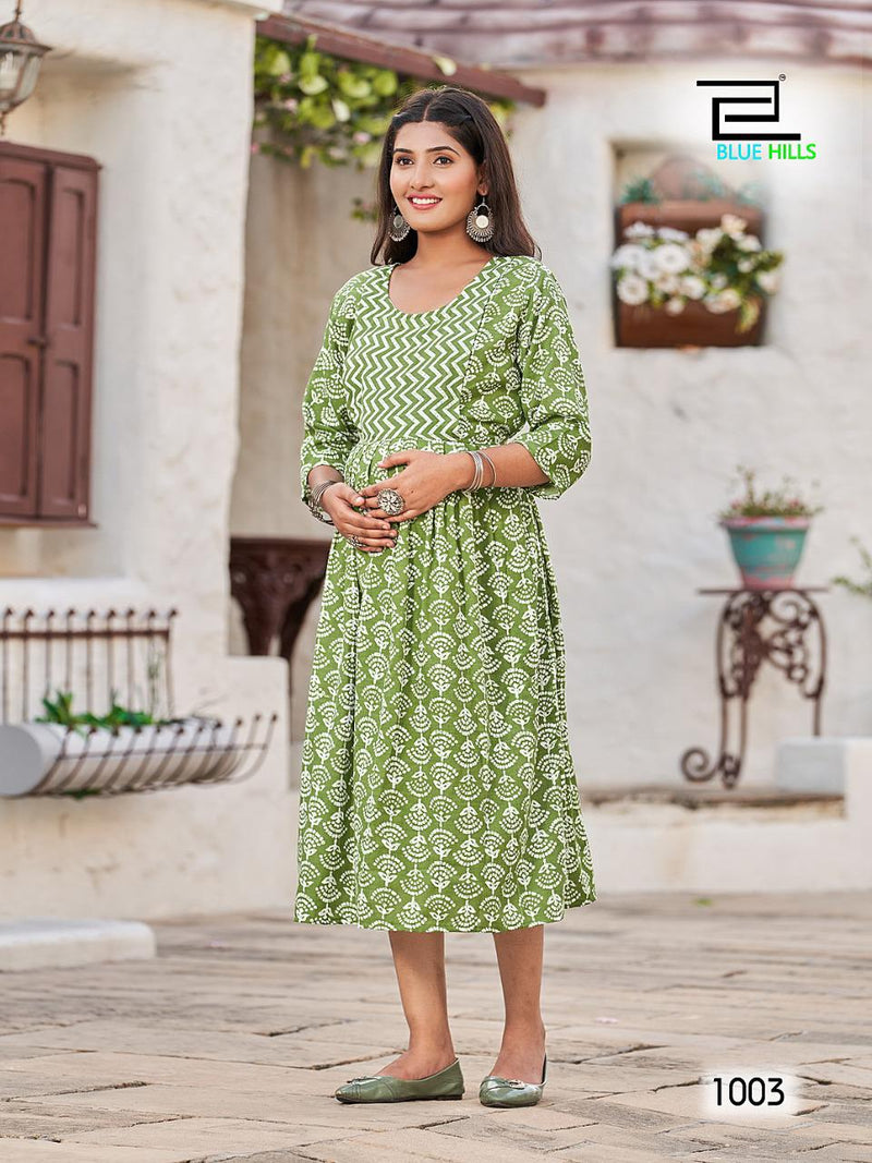Blue Hills Goodnews Special Edition Capsule Printed Work Stylish Designer Beautiful Kurti