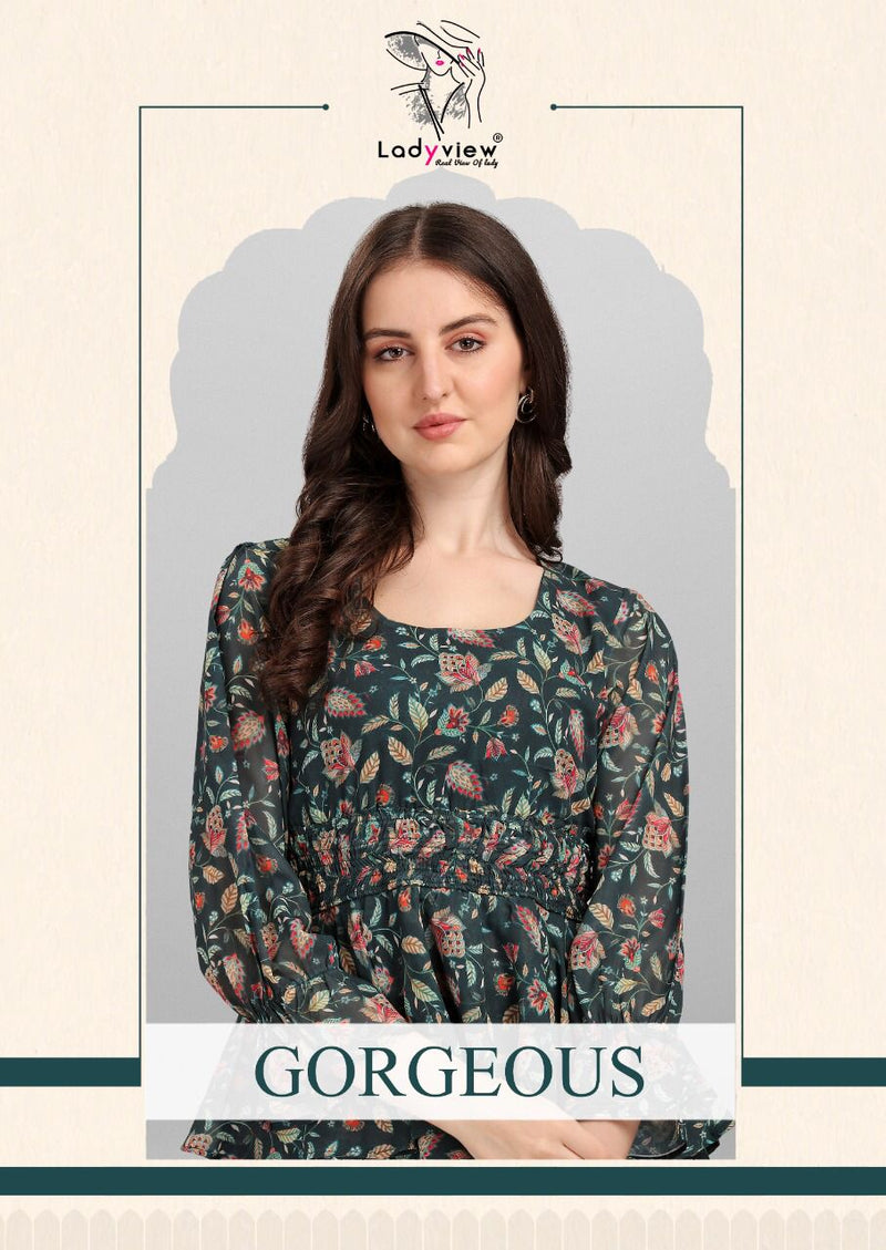 Ladyvies Gorgeous Georgette With Printed Work Stylish Designer Western Top Fancy Kurti