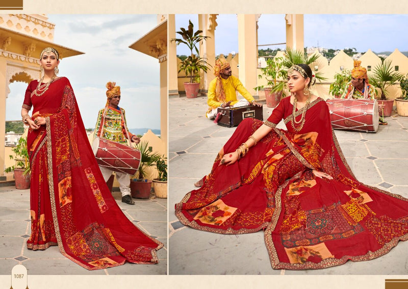 Saroj Gorgeous Vol 4 Soft Georgette Beautiful Party Wear Sarees