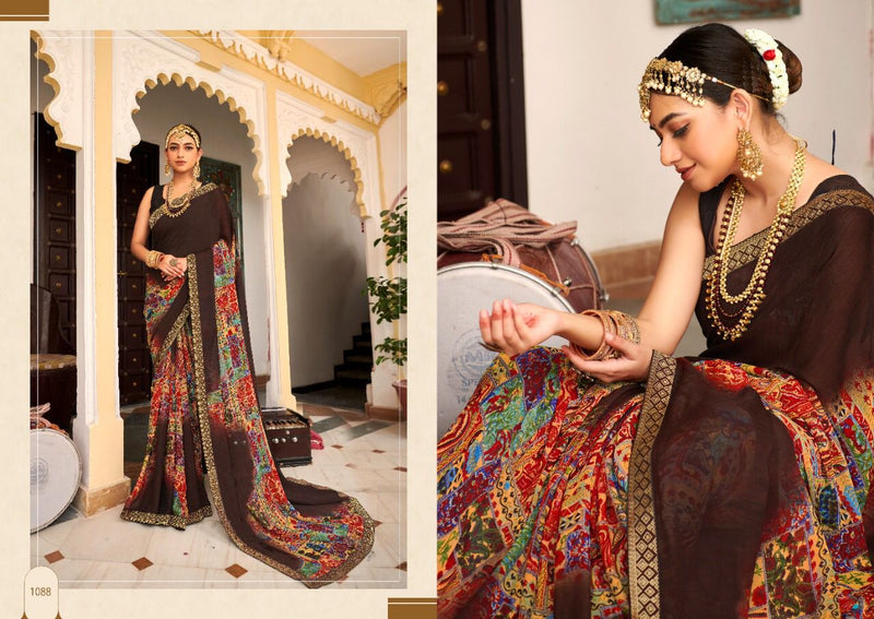 Saroj Gorgeous Vol 4 Soft Georgette Beautiful Party Wear Sarees