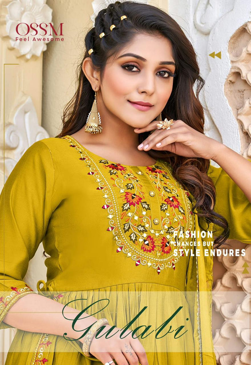 Ossm Gulabi Viscose With Beautiful Work Stylish Designer Party Wear Fancy Kurti