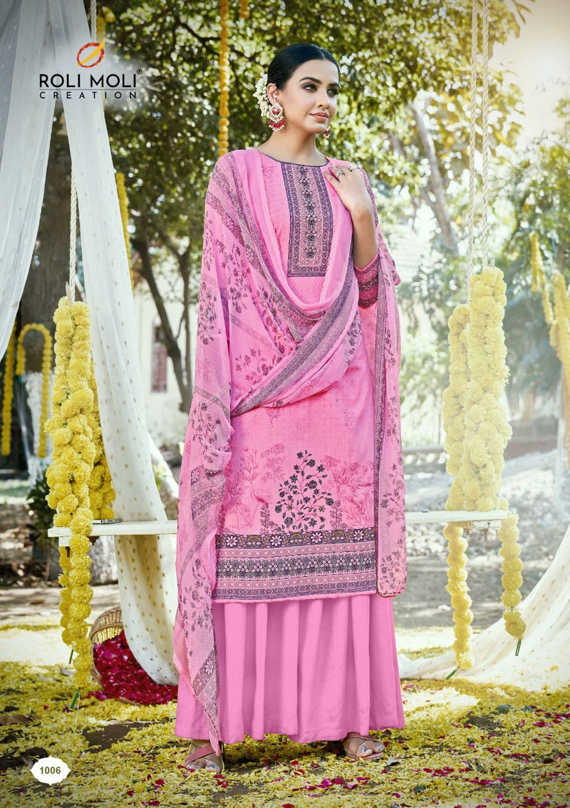 Roli Moli Creation Gulabo Cambric Cotton Fancy Stylish Printed Festive Wear Salwar Suits