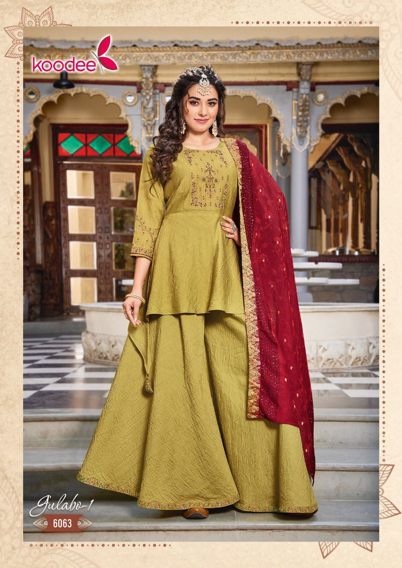 Koodee Fashion Gulabo Vol 1 Fancy Viscose Wedding Wear Heavy Kurtis