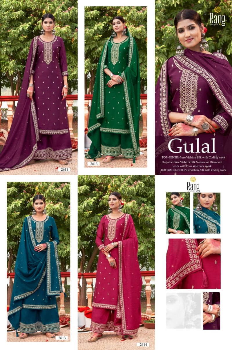 Rang Gulal Silk With Beautiful Heavy Work Stylish Designer Festive Wear Salwar Kameez