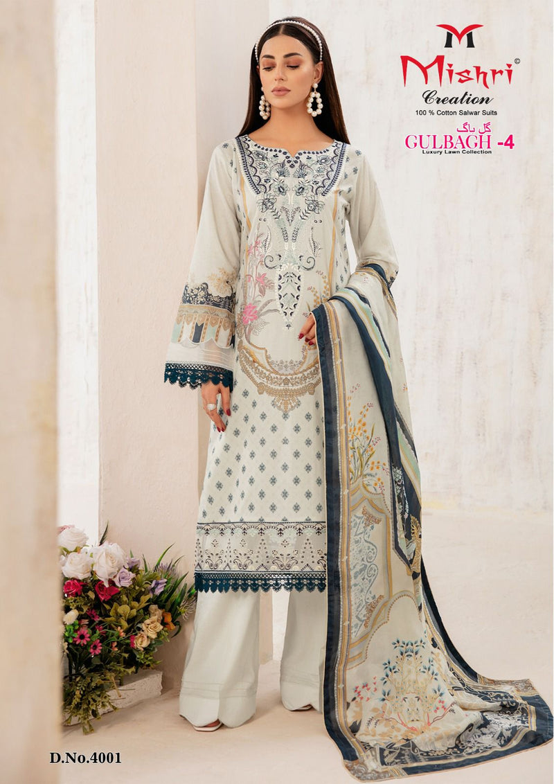 Mishri Creation Gulbagh Vol 4 Lawn Cotton Karachi Printed Salwar Kameez