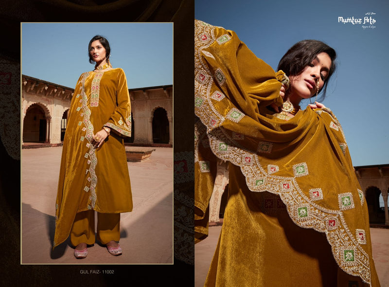 Mumtaz Gulfaiz Velvet With Beautiful Heavy Embroidery Work Stylish Designer Wedding Wear Salwar Kameez