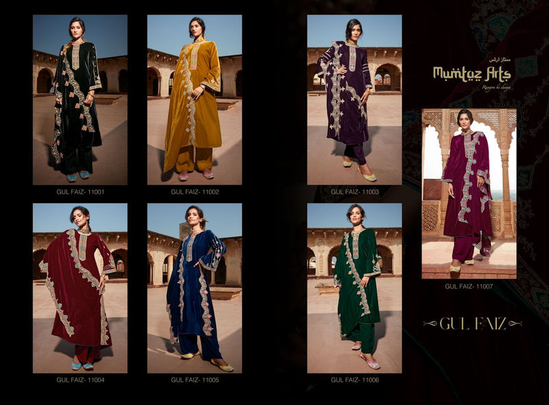 Mumtaz Gulfaiz Velvet With Beautiful Heavy Embroidery Work Stylish Designer Wedding Wear Salwar Kameez