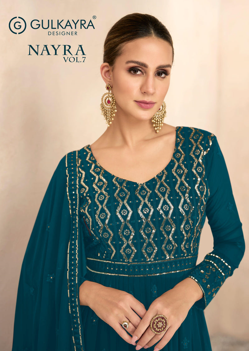 Gulkayra Designer Nayra Vol 7 Georgette Heavy Embroidery Work Fancy Designer Partywear Kurti