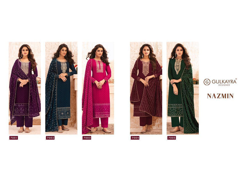 Gulkayra Designer Nazmin Real Georgette With Embroidery Pakistani Style Wedding Wear Salwar Suits