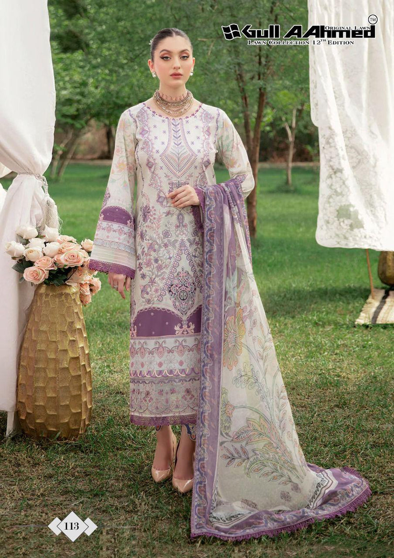 Gull Aahmed Collection Vol 12 Lawn Cotton With Fancy Printed Work Stylish Designer Pakistani Party Wear Salwar Kameez