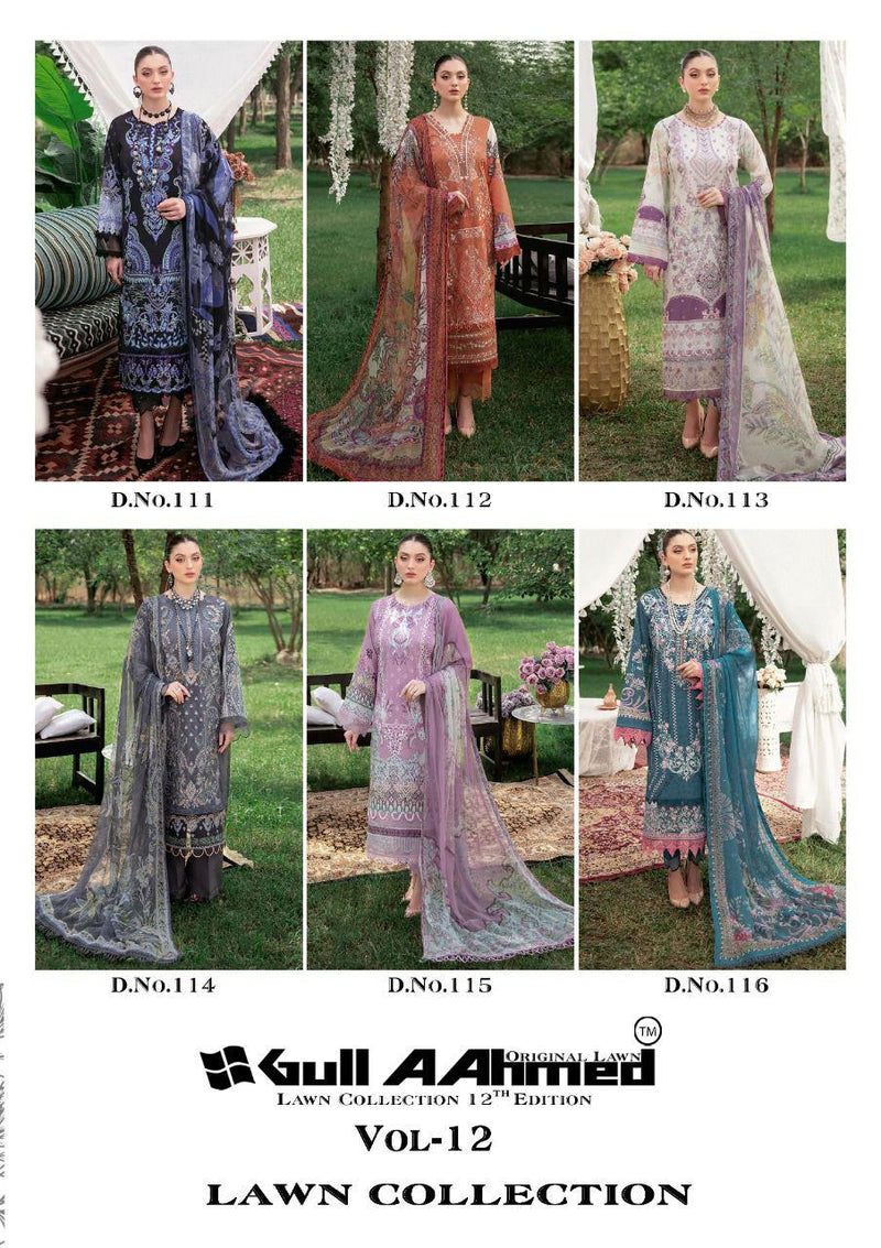 Gull Aahmed Collection Vol 12 Lawn Cotton With Fancy Printed Work Stylish Designer Pakistani Party Wear Salwar Kameez