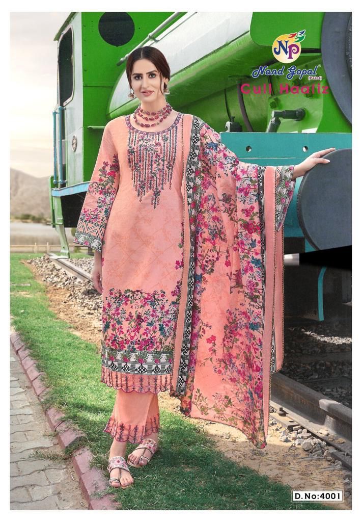 Nandgopal Gull Haafiz Vol 4 Pure Cotton With Heavy Beautiful Printed Work Stylish Designer Salwar Kameez