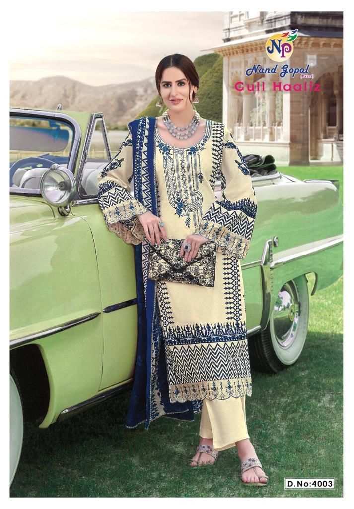 Nandgopal Gull Haafiz Vol 4 Pure Cotton With Heavy Beautiful Printed Work Stylish Designer Salwar Kameez