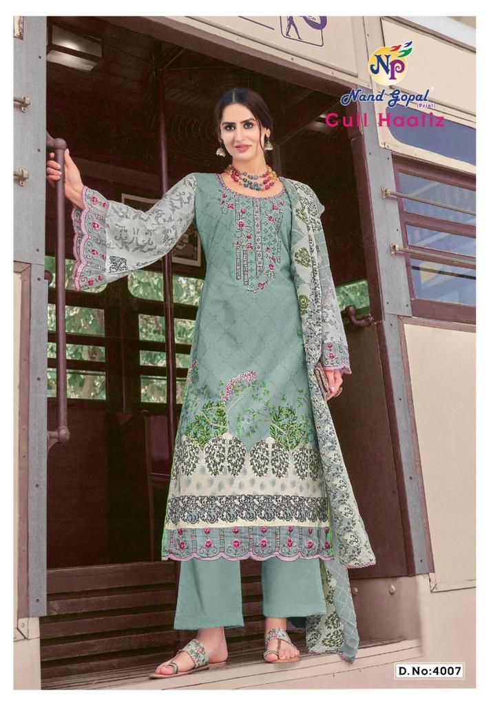 Nandgopal Gull Haafiz Vol 4 Pure Cotton With Heavy Beautiful Printed Work Stylish Designer Salwar Kameez