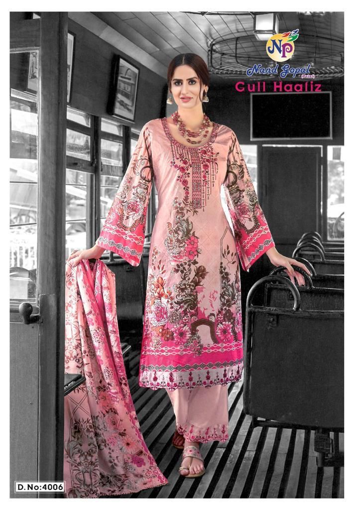 Nandgopal Gull Haafiz Vol 4 Pure Cotton With Heavy Beautiful Printed Work Stylish Designer Salwar Kameez