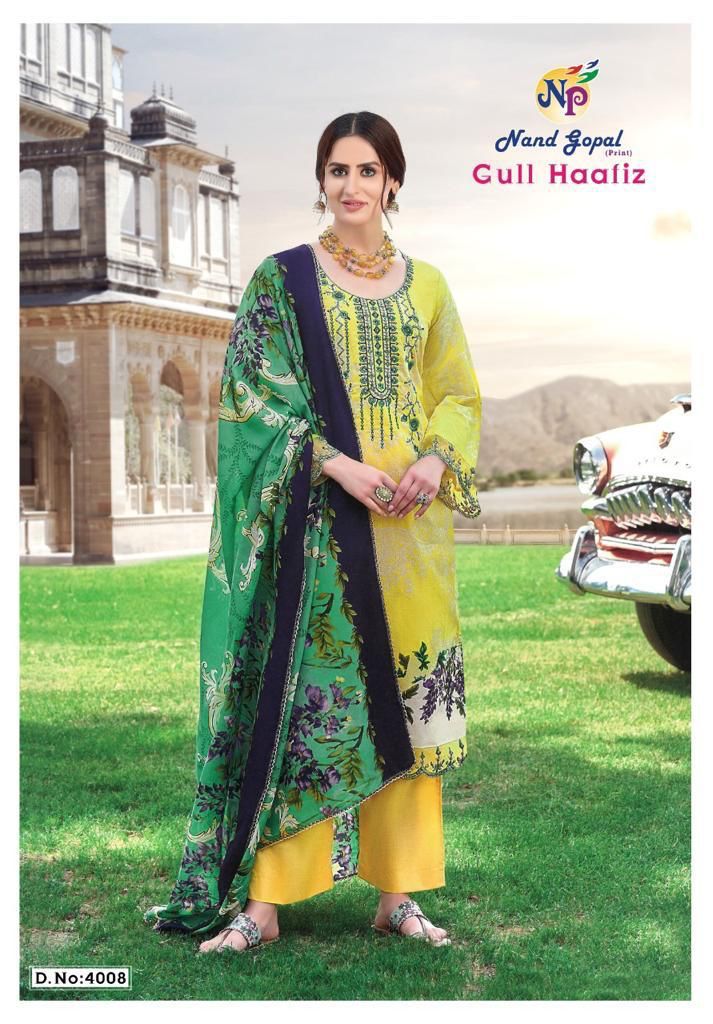 Nandgopal Gull Haafiz Vol 4 Pure Cotton With Heavy Beautiful Printed Work Stylish Designer Salwar Kameez